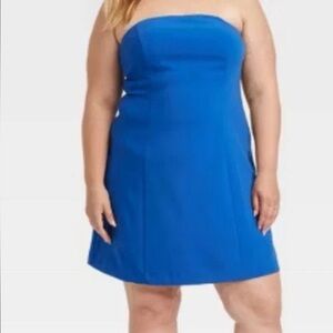 Women’s Blue Mini A-line Tube Dress Size 20 - A New Day